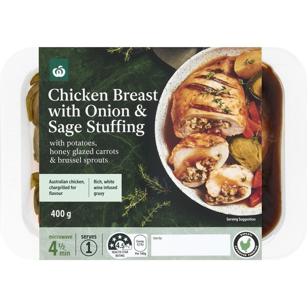 Woolworths Chargrilled Sage & Onion Stuffed Chicken Breast 400g