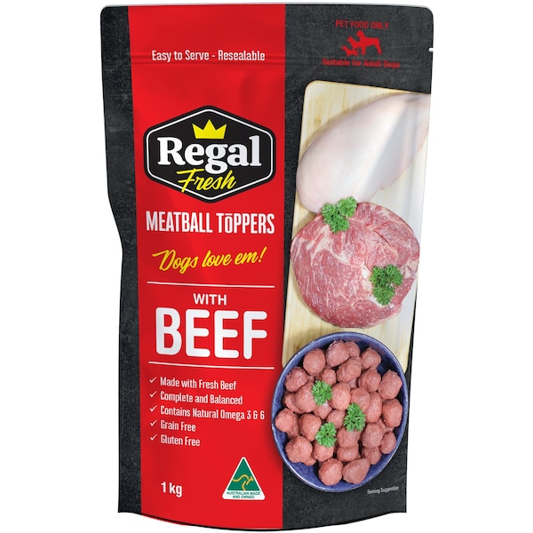 Regal Chilled Meatball Toppers With Beef For Dogs 1kg