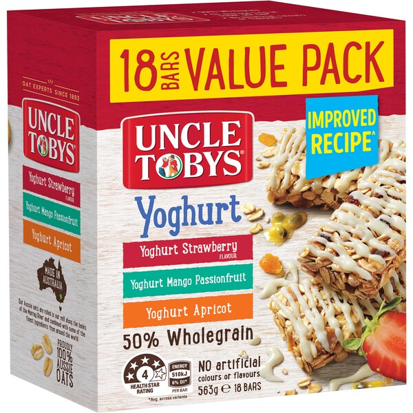 Uncle Tobys Lunchbox Favourites Yoghurt Muesli Bars 18 Pack