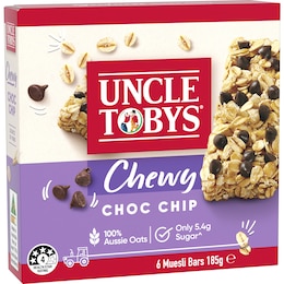 Uncle Tobys Muesli Bars Chewy Choc Chip 6 pack – Woolworths
