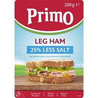 Primo Leg Ham Sliced 25% Less Salt