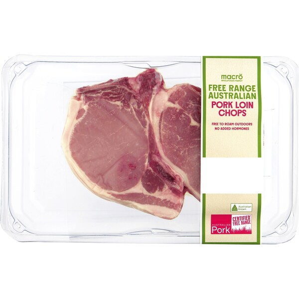 Macro Free Range Pork Loin Chops 300g - 600g