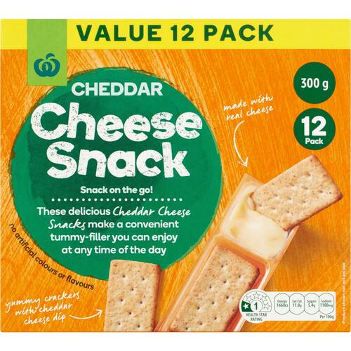 Woolworths Crispbread and Cheese Cheddar Dip 12 Pack bunch