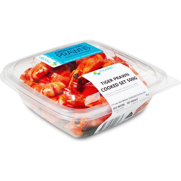 Moofish Tiger Prawns Cooked 500g