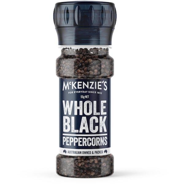 McKenzie's Pepper Grinder Whole Black Peppercorns 55g