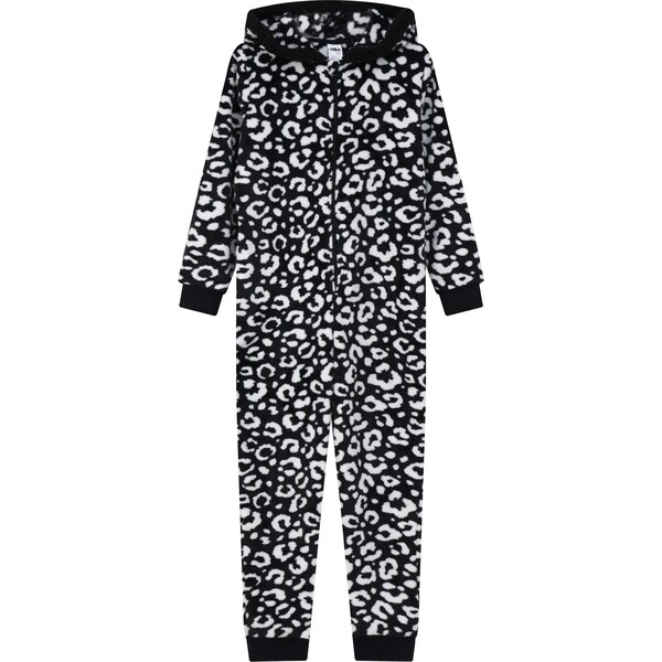 For Her Ladies Onesie All Over Print Leopard Black Small/Medium Each