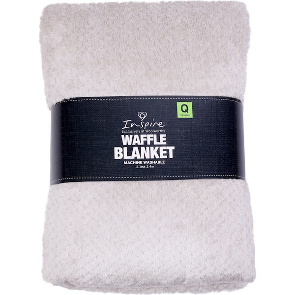 Inspire Waffle Fleece Blanket Queen Bed Assorted Each