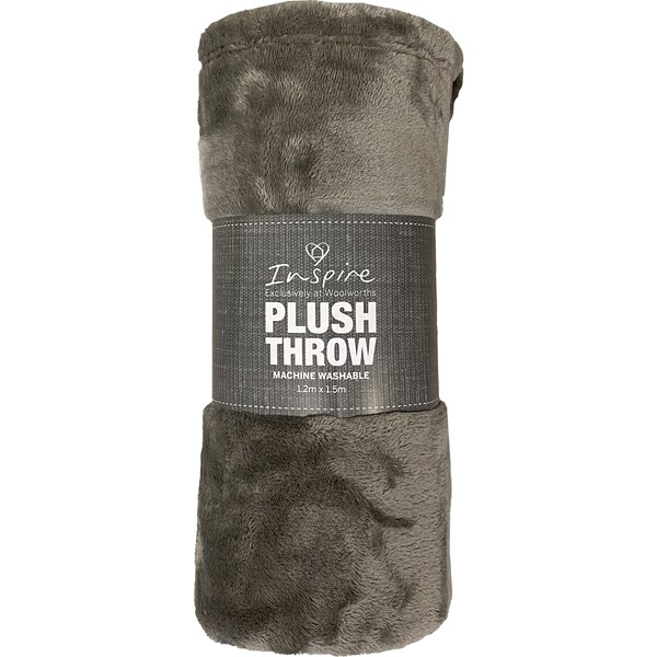 Inspire Solid Plush Throw Assorted Each