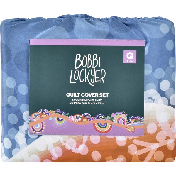 Bobbi Lockyer Quilt Cover Set Queen Bed Saltwater Each