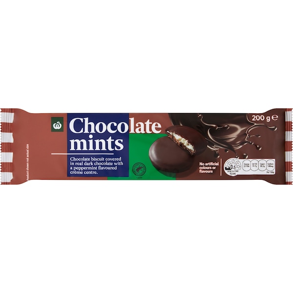 Woolworths Choccy Mints Biscuit 200g