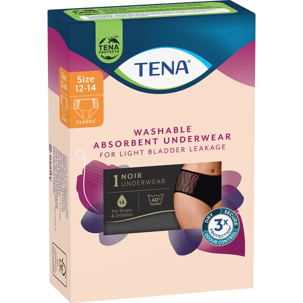 Tena Washable Absorbent Underwear Size 12-14 Each