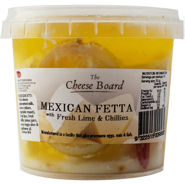 The Cheese Board Mexican Fetta With Fresh Lime & Chillies 335g