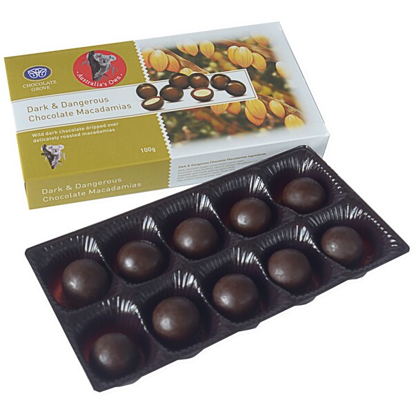 Chocolate Grove Chocolate Coated Macadamias Dark & Dangerous 100g
