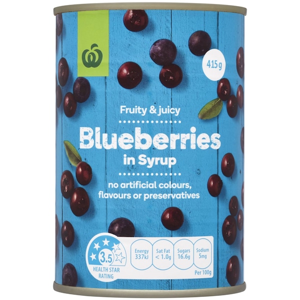 Woolworths Blueberries In Syrup 415g