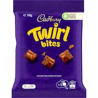 Cadbury Twirl Milk Chocolate Bites Snack & Share Bag