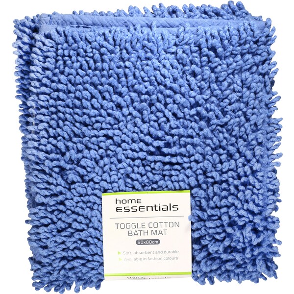Essentials Home Bath Mat Toggle Azure 53x80cm Each