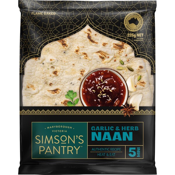 Simson's Pantry Mini Naans Garlic & Herb 225g