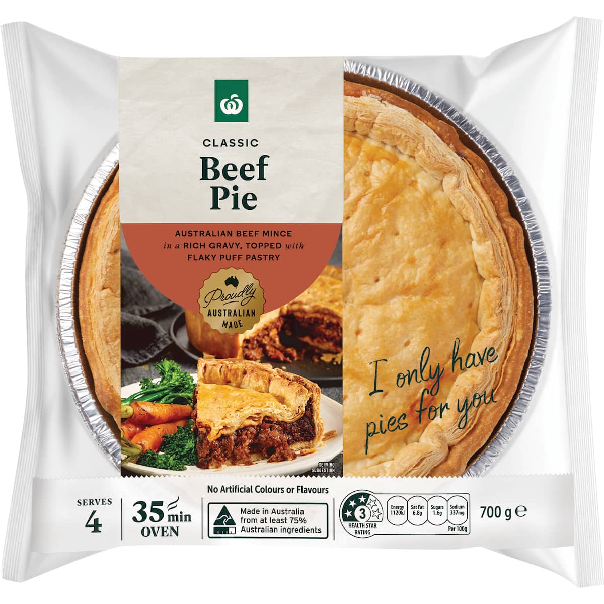 Woolworths Beef Mince Pie 700g bunch