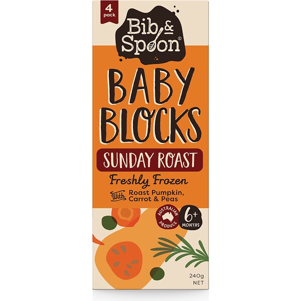 Bib & Spoon Baby Blocks Sunday Roast Freshly Frozen 240g