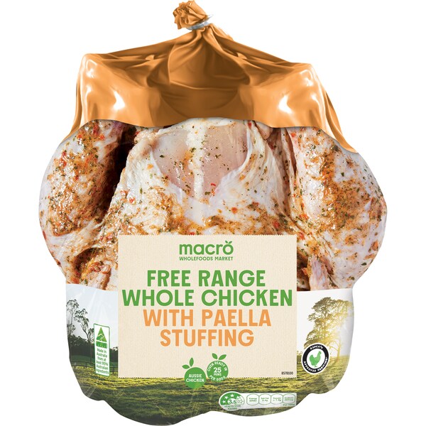 Macro Free Range Chicken With Paella Stuffing 1.5kg - 2.2kg