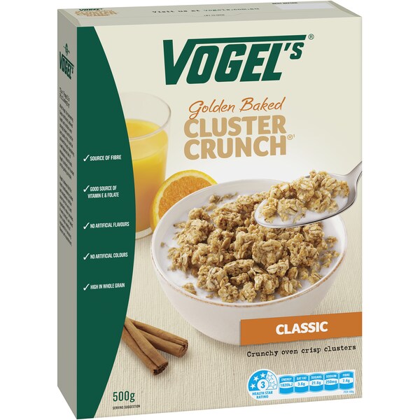 Vogels Classic Golden Cluster Crunch Granola 500G