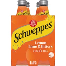 Schweppes Lemon Lime Bitters Soft Drink Mixers Glass Bottle Multipack 300ml x 4 Pack