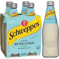 Schweppes Bitter Lemon Soft Drink Mixer Glass Bottle Multipack 300mL x 4 pack
