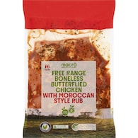Macro Free Range Chicken Boneless Butterflied Moroccan