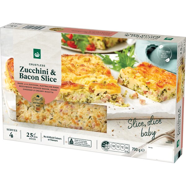 Woolworths Zucchini & Bacon Slice 700g