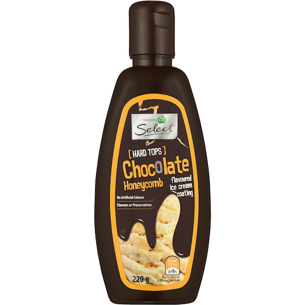 Woolworths Chocolate & Honeycomb Hard Set Topping 220G