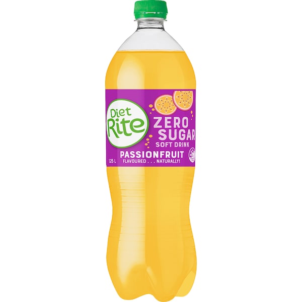 Diet Rite Soft Drink Passionfruit Bottle 1.25L