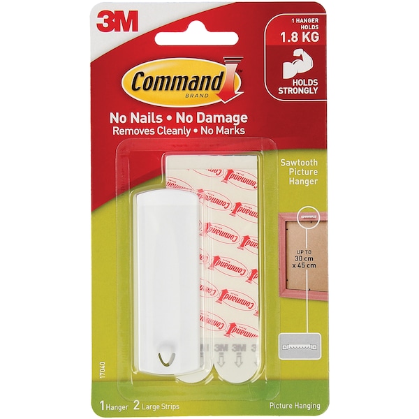 3M Command Sawtooth Picture Hanger White Each