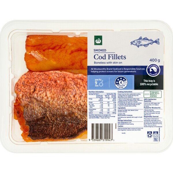 Woolworths Smoked Cod Fillets 400g