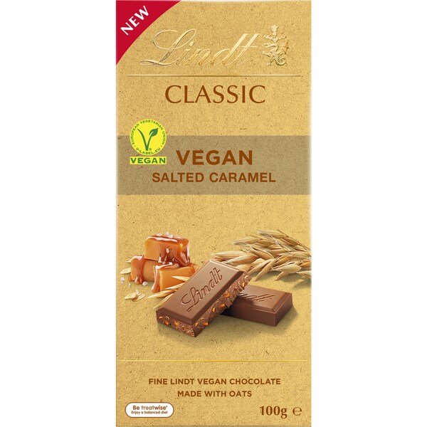 Lindt Classic Vegan Salted Caramel Chocolate Block 100g