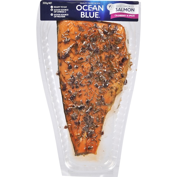 Ocean Blue Hot Smoked Salmon Cranberry & Spices 500g