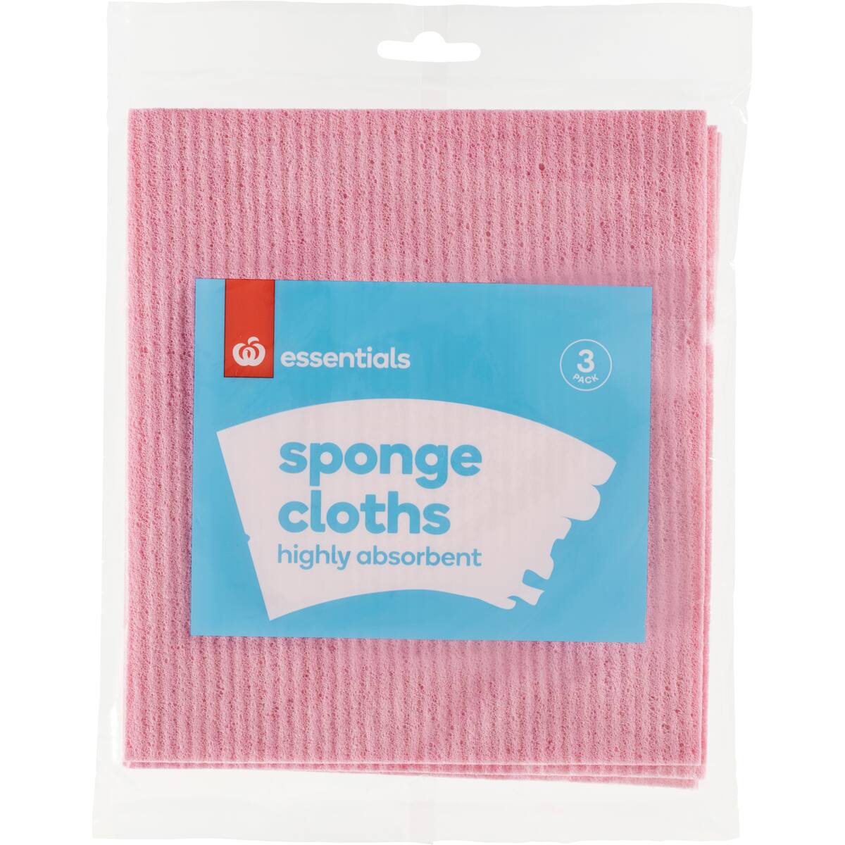 Essentials Cloth Sponge 3 Pack bunch