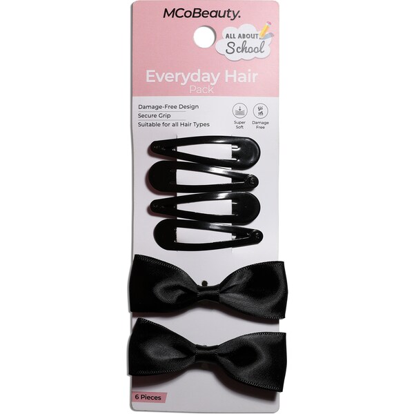 MCoBeauty All About School Everyday Hair Pack Black 6 pack