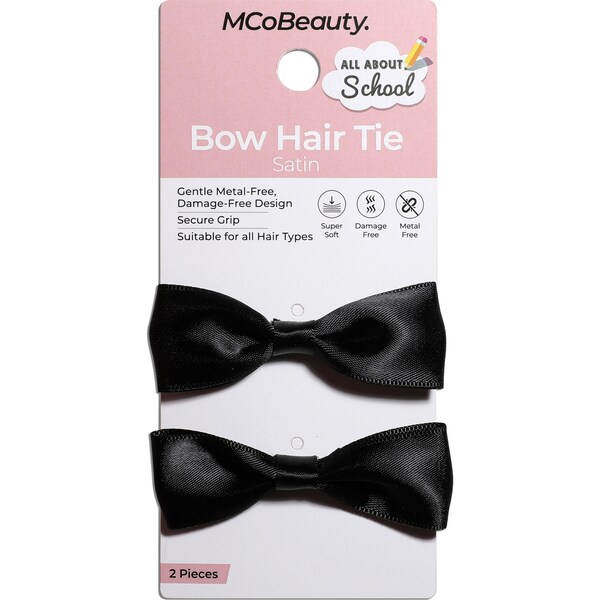 MCoBeauty All About School Bow Hair Tie Black 2 pack