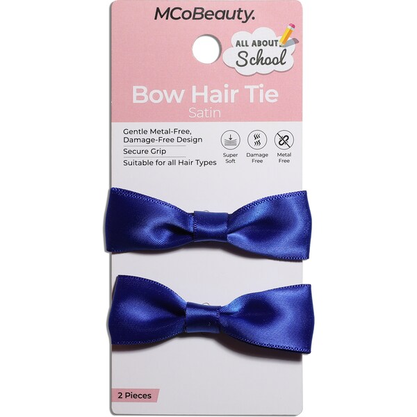 MCoBeauty All About School Bow Hair Tie Royal Navy 2 pack