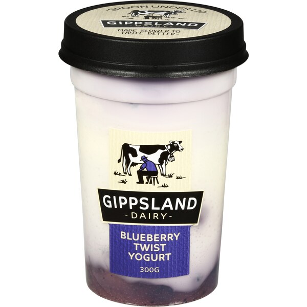 Gippsland Dairy Twist Blueberry 94% Fat Free Yoghurt 300G