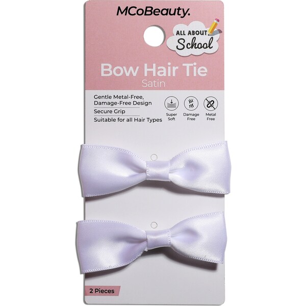 MCoBeauty All About School Bow Hair Tie White 2 pack
