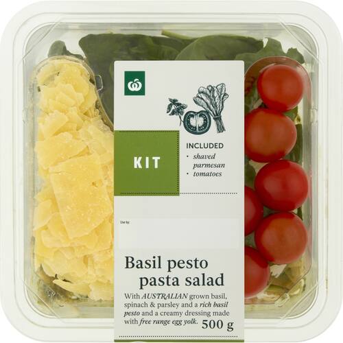 Woolworths Basil Pesto Pasta Salad Kit 500g bunch