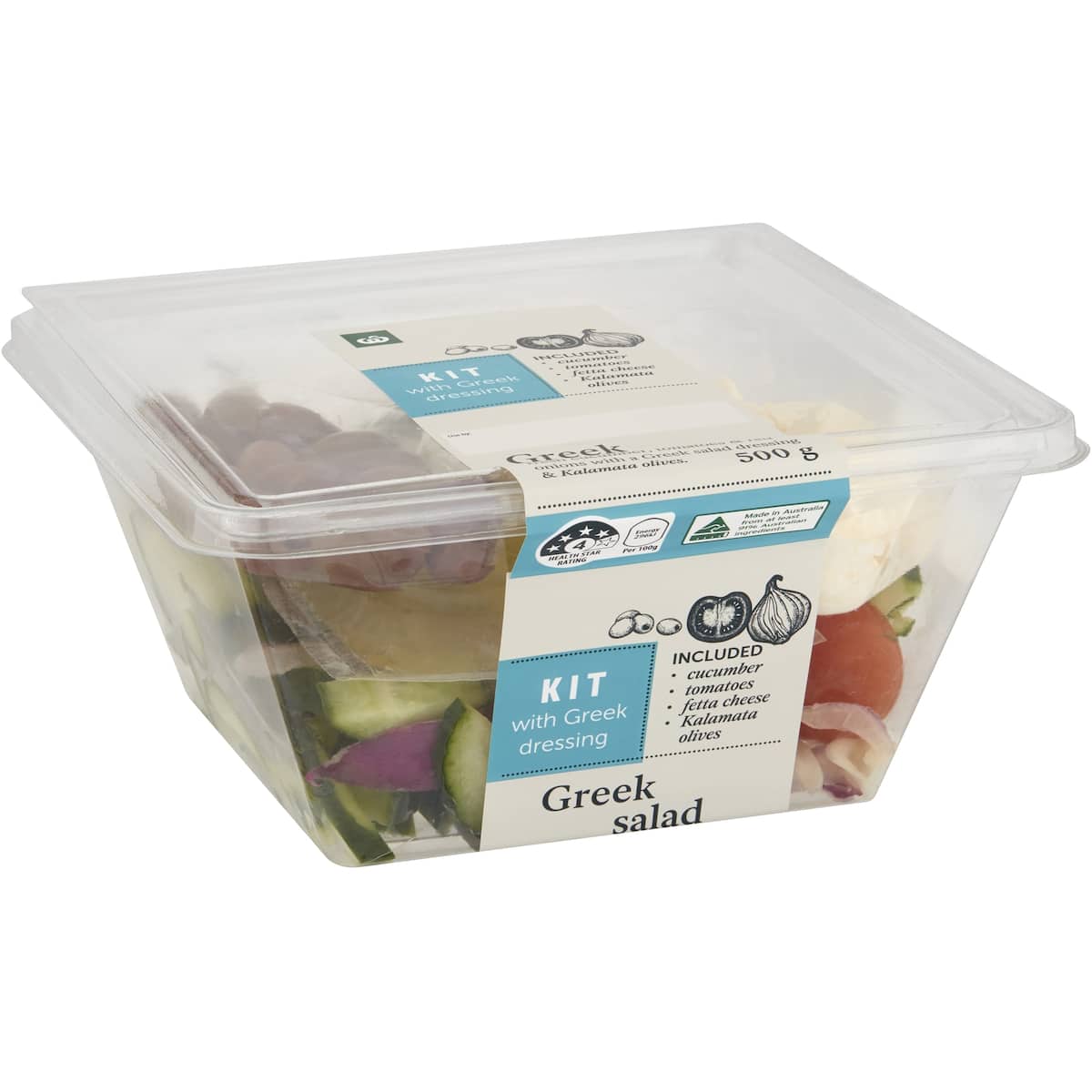 Woolworths Greek Salad Kit 500g bunch