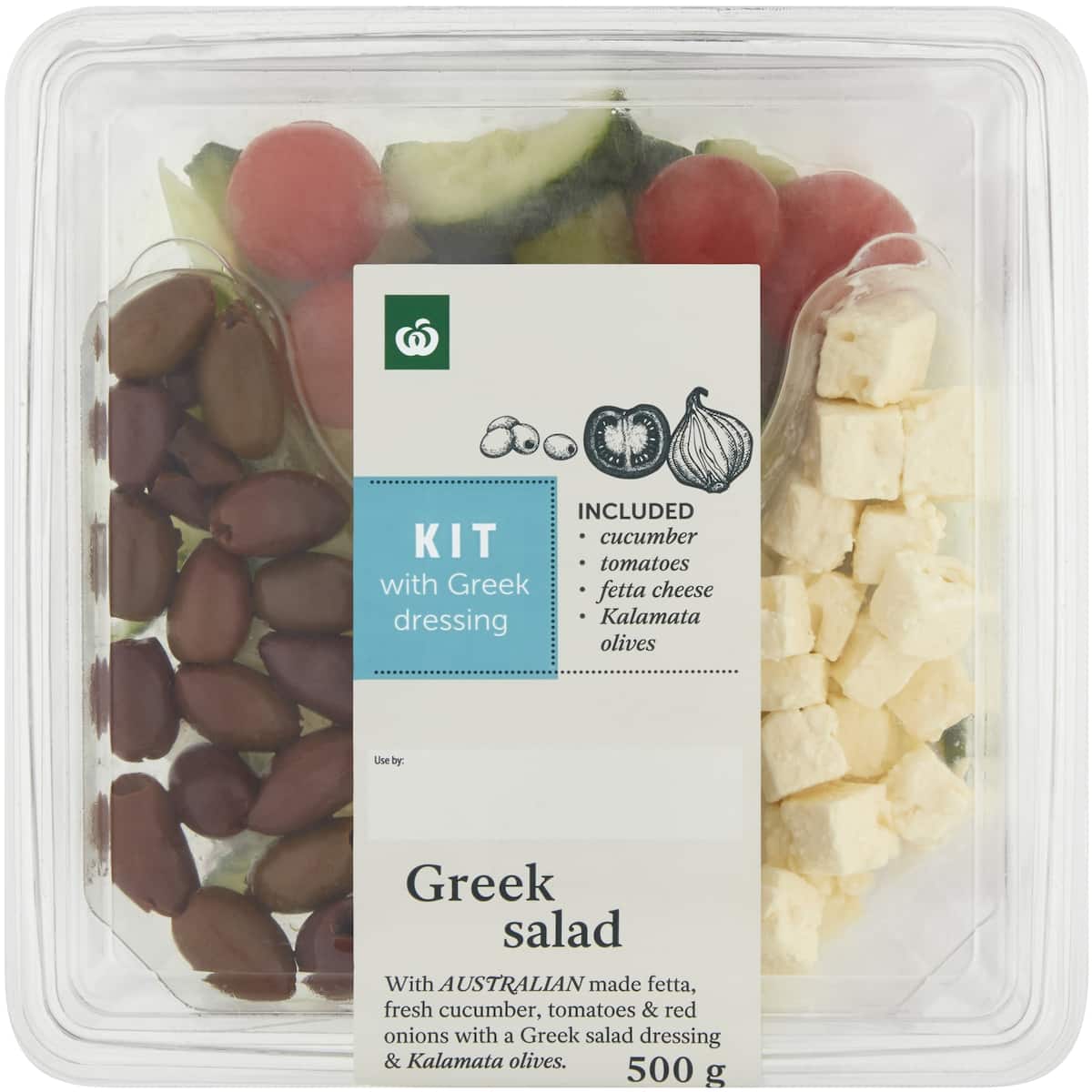 Woolworths Greek Salad Kit 500g bunch