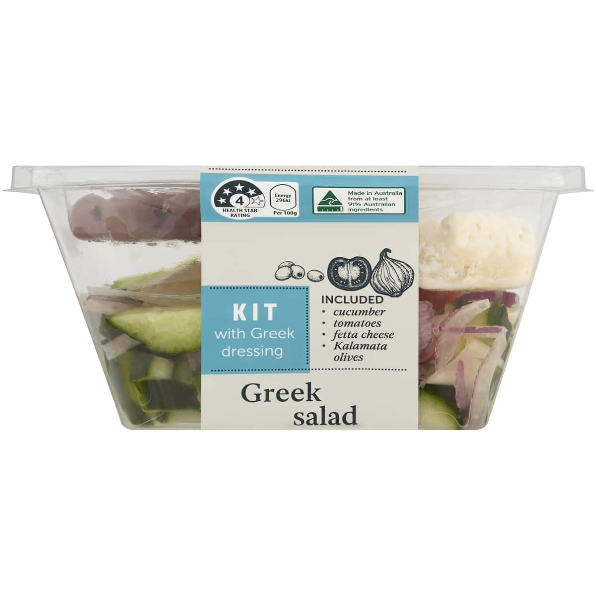 Woolworths Greek Salad Kit 500g bunch