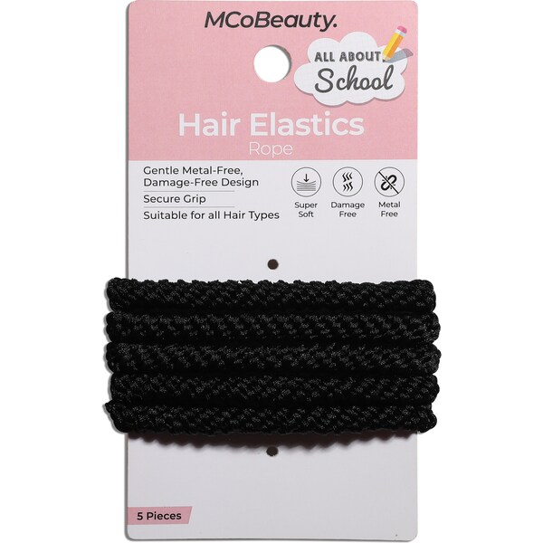 MCoBeauty All About School Rope Hair Elastics Black 5 pack
