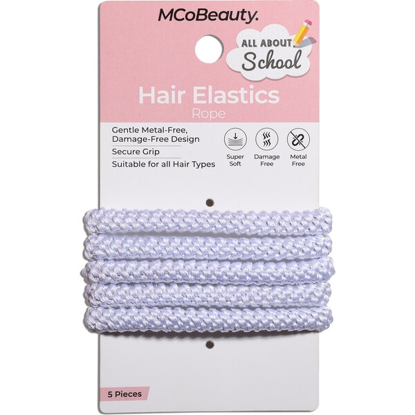 MCoBeauty All About School Rope Hair Elastics White 5 pack