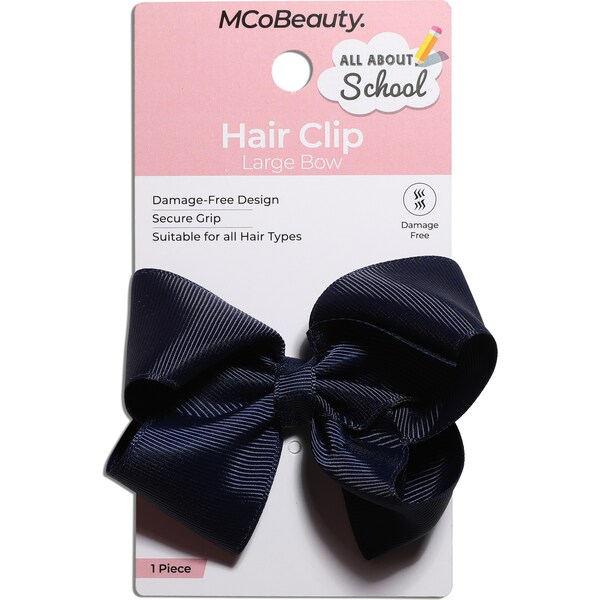 MCoBeauty All About School Hair Clip Large Bow Navy each