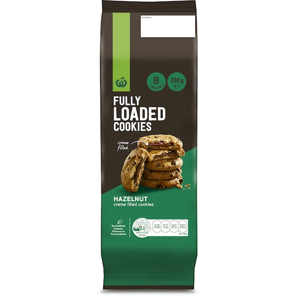 Woolworths Fully Loaded Cookies Hazelnut 200g