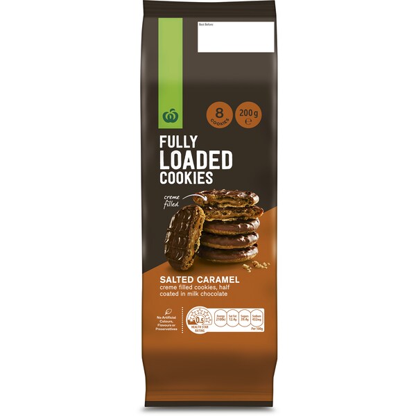 Woolworths Fully Loaded Cookies Salted Caramel 200g